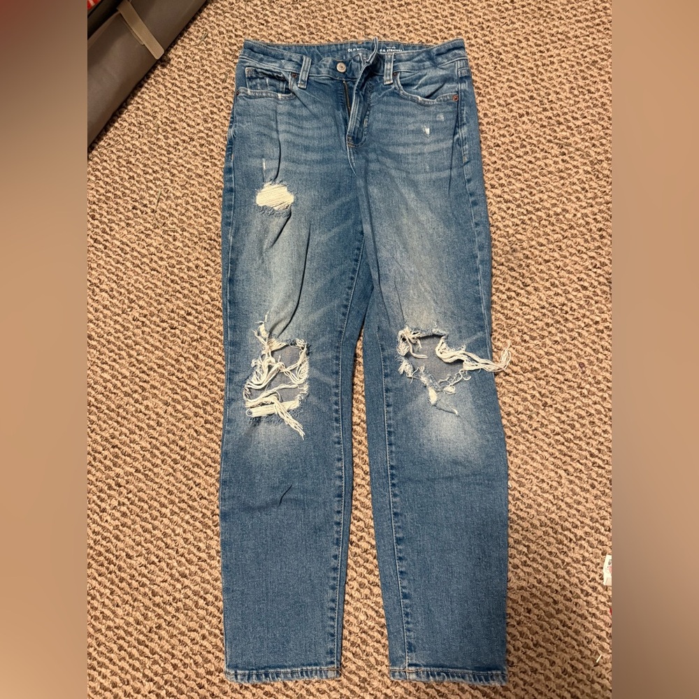 Old Navy Distressed Blue Boyfriend Jeans